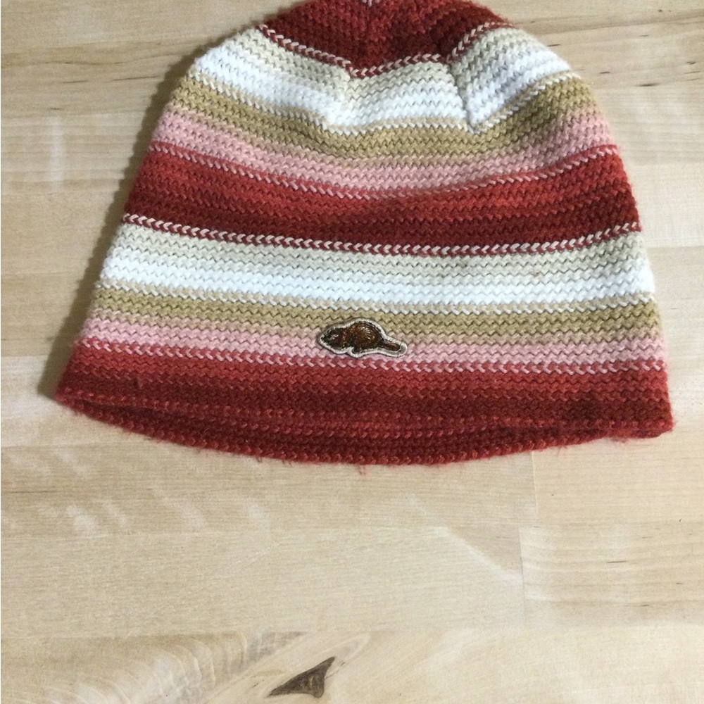 Roots Striped Kids Hat - Red, White, Tan